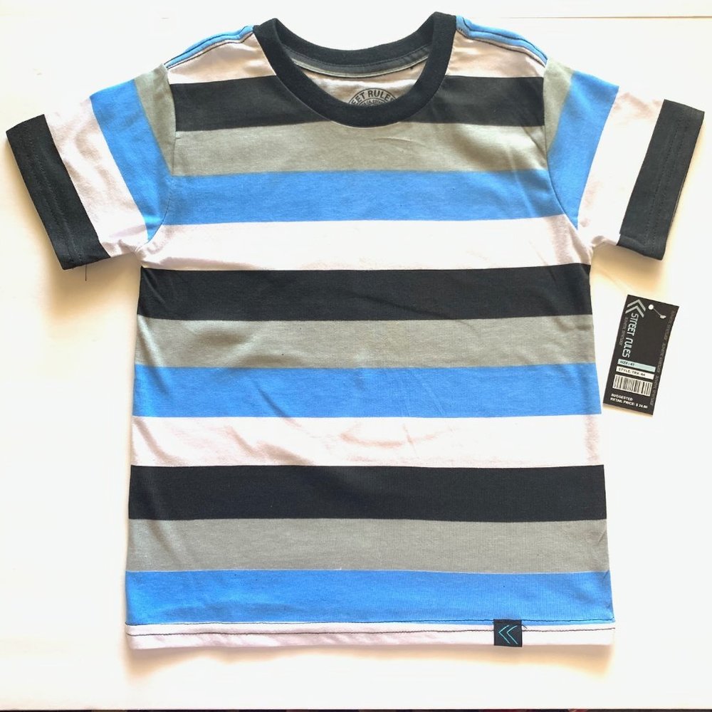 TODDLER'S PRINTED NEON STRIPED CREWS